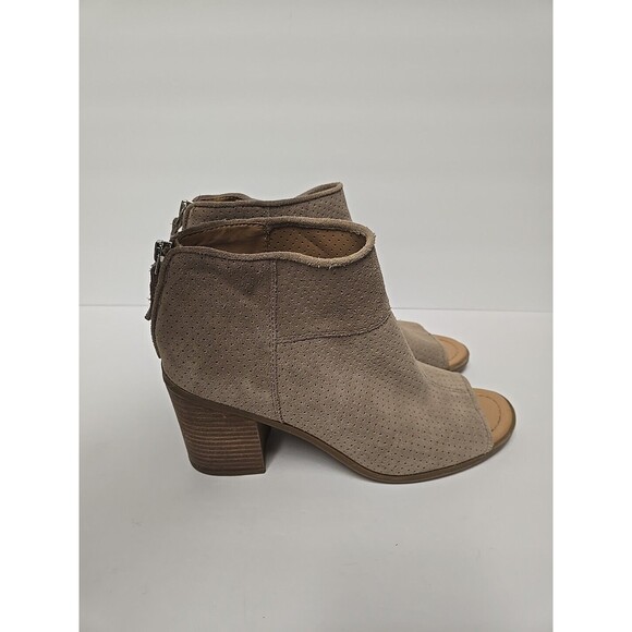 Franco Sarto Women's Goldie Sandal Boot Size 9 Block Heel Open Toe Tan Suede - Picture 6 of 12